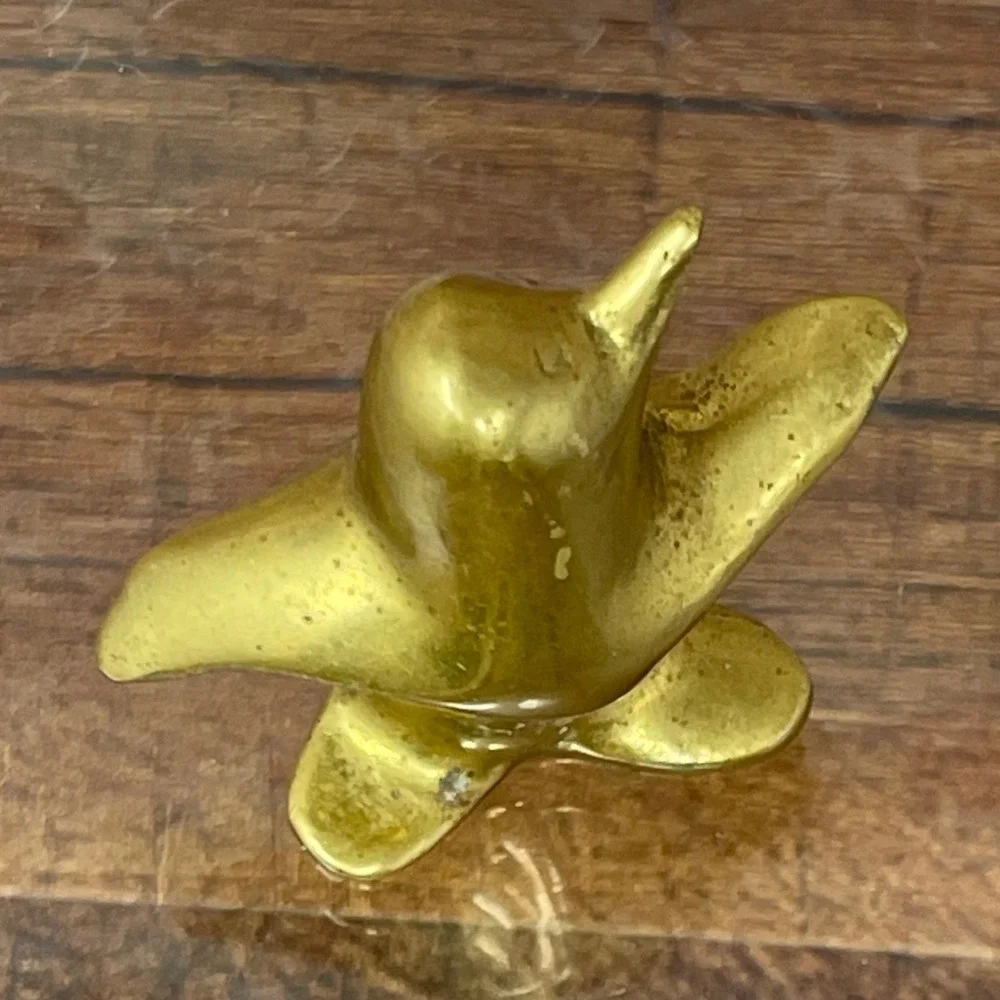 Vintage Brass‎ Penguin Figurine Abstract Mid Century Modern Decor